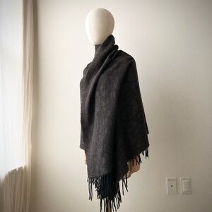 cocoon leopard cheetah vegan wool wrap scarf blanket stole muffler brown black